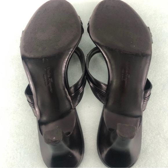 𝅺salvatore Ferragamo Leather Sandals Size 9 - Picture 3 of 6
